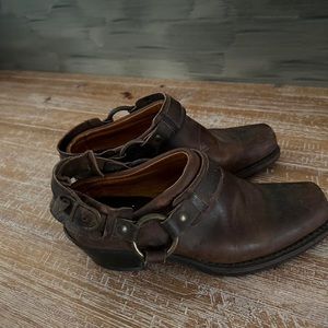 Frye slip on brown genuine leather boots